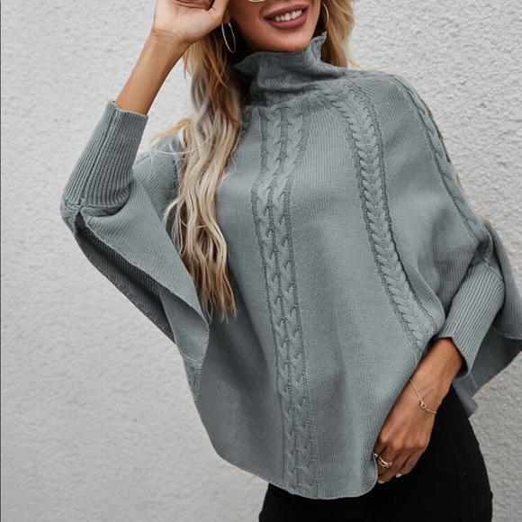 Boho cable knit sweater dark gray - Picture 15 of 16